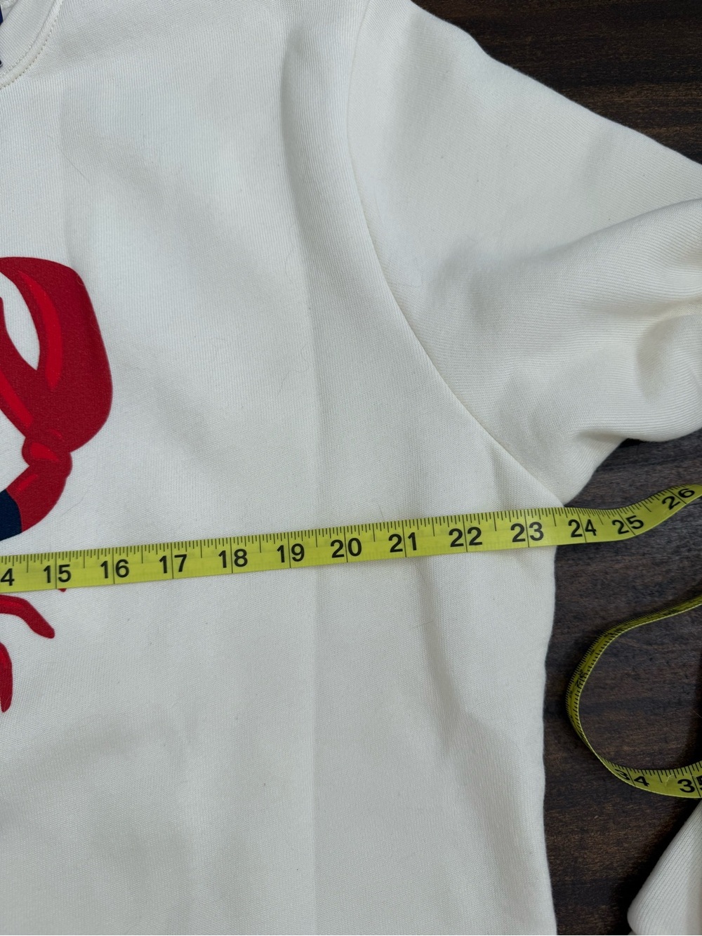 Kiel James Patrick Cream Crewneck with Red & Navy Lobster - Picture 5 of 6